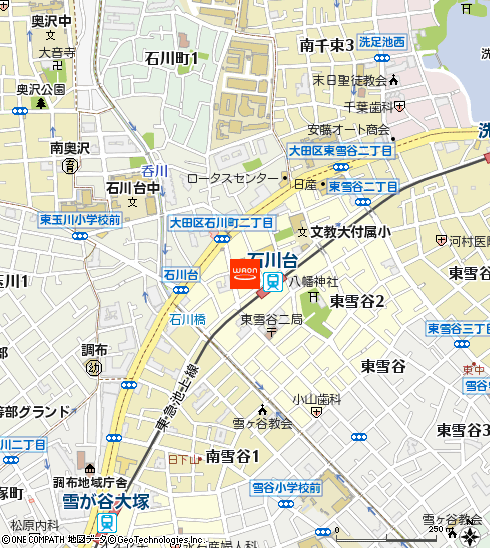 ピーコックストア石川台店付近の地図